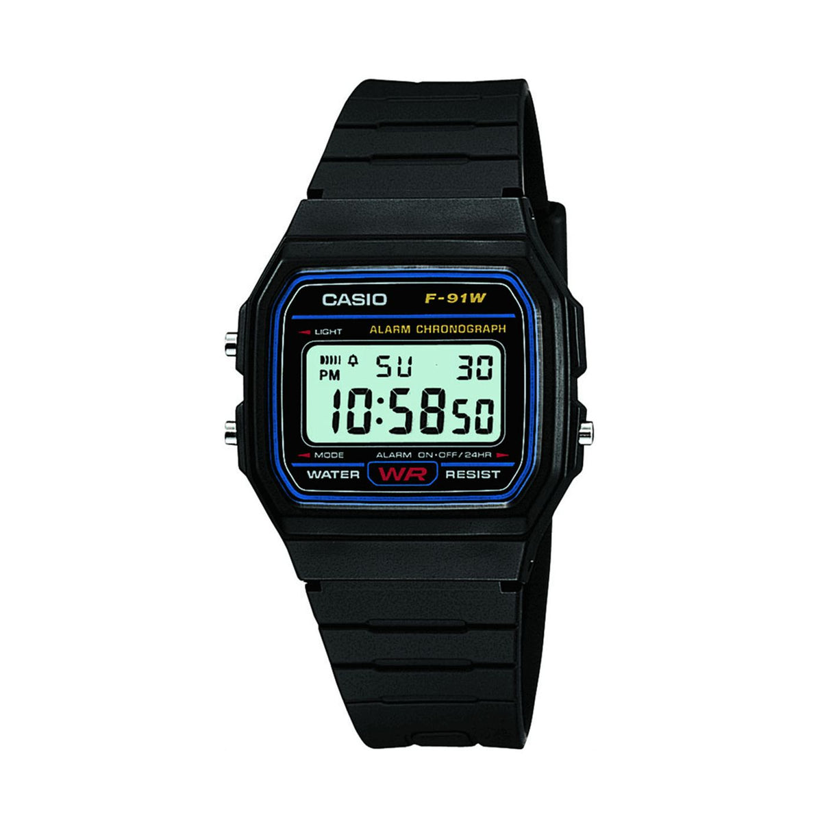 Casio Standard Digital Watch (With LED Light) F-91W-1JF - Free Shipping Worldwide