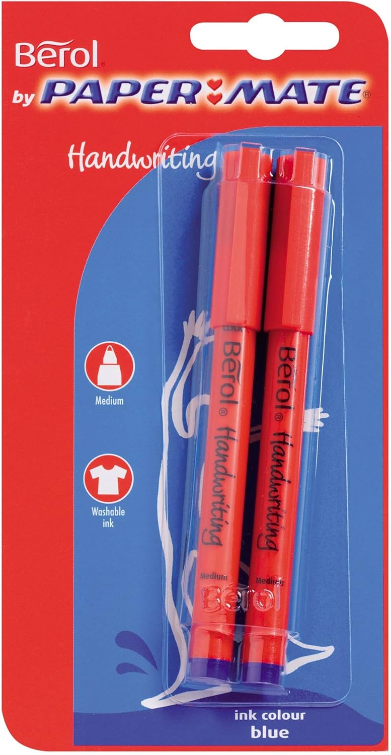 Berol Handwriting Pen Pack of 2 - Blue | Free Shipping Worldwide