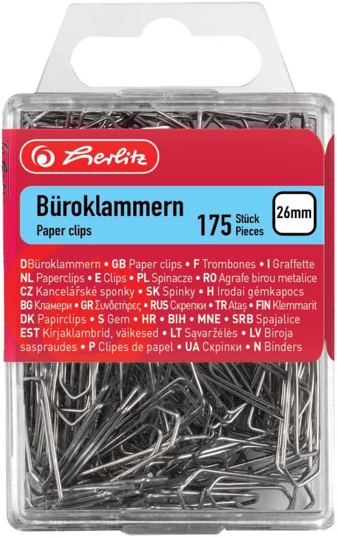 Herlitz 26 mm Paper Clips - Free Shipping Worldwide&nbsp;
