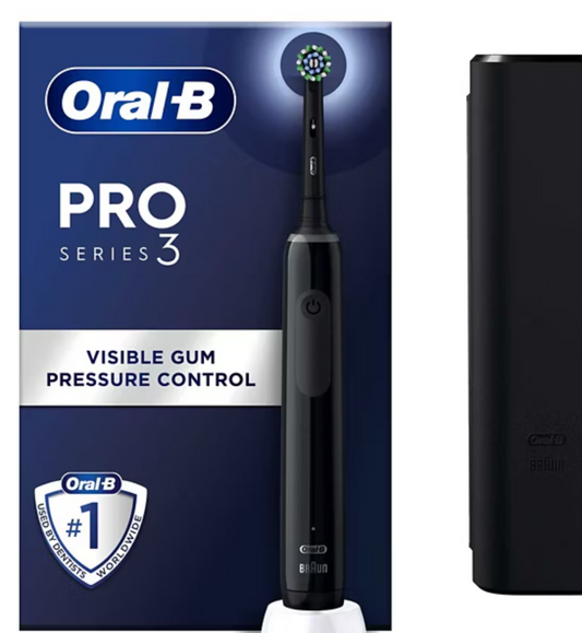 Oral-B Pro 3 - 3500 - Black Electric Toothbrush - Free Shipping Worldwide