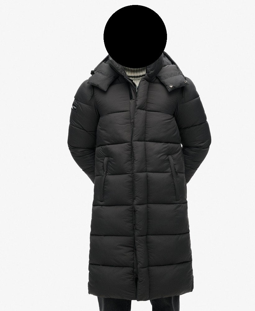 Superdry - Long, black Coat/Jacket - Ripstop Longline Puffer Jacket - All Sizes - Free Shipping Worldwide