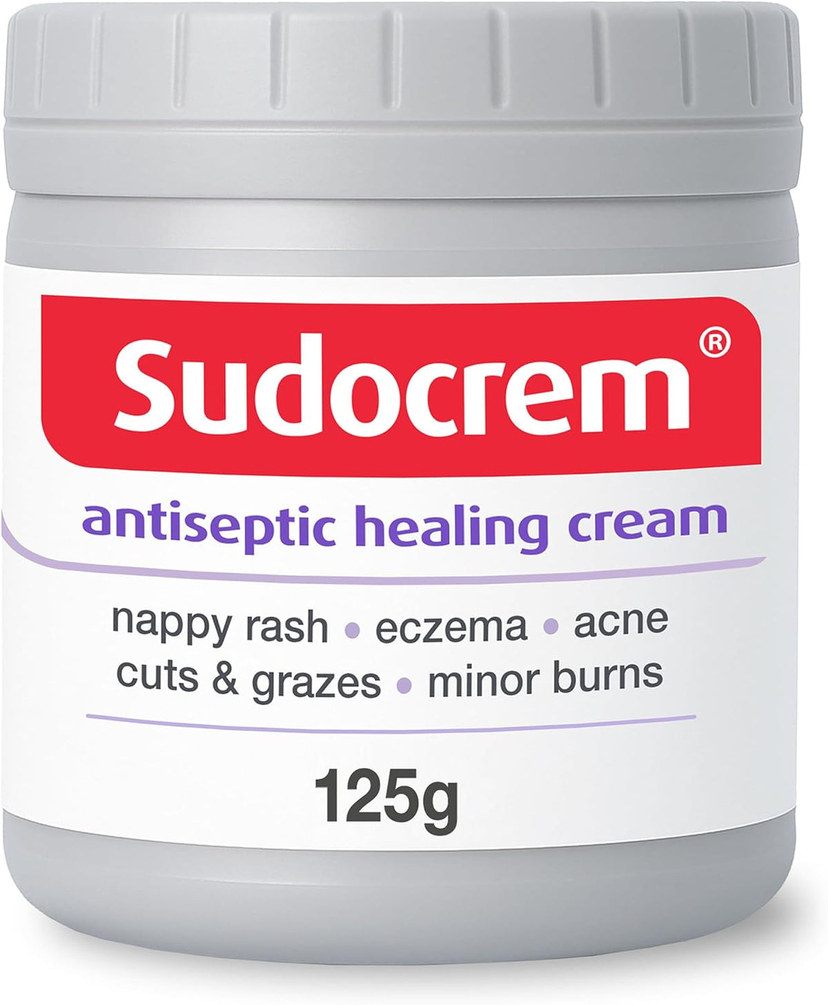 Sudocrem Antiseptic Healing Cream, Zinc Oxide Cream for Nappy Rash, Eczema, Acne, and Minor Burns, 125g (Pack of 1); Free Shipping Worldwide - Free Shipping Worldwide