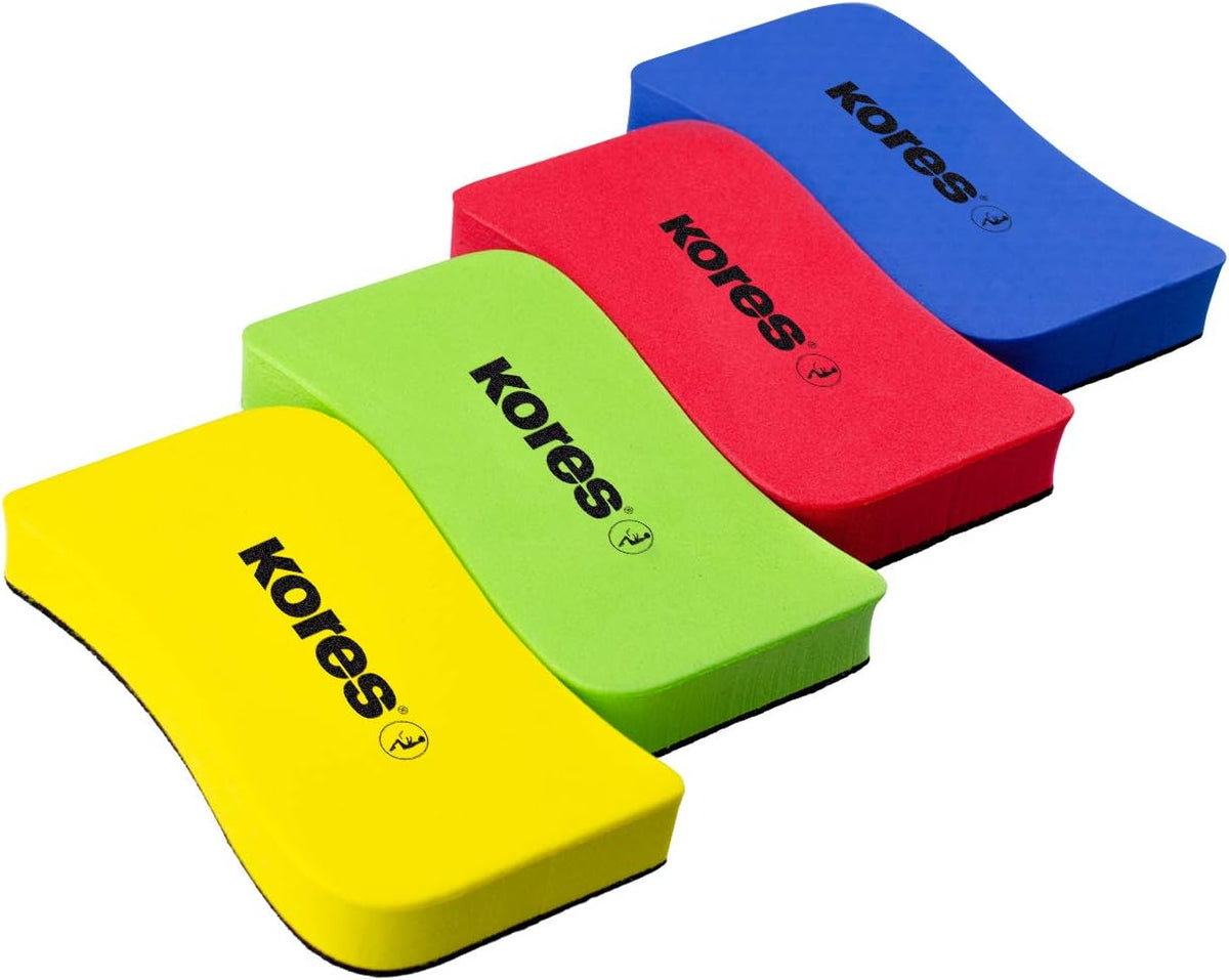Kores - Magnetic Whiteboard Eraser - School Supplies, Office Stationery - Dry Wipe, Lightweight and Ergonomic Whiteboard Eraser - 110 x 55 x 20 mm - Pack of 1 - Random Colour