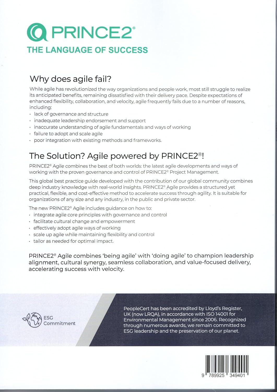 PRINCE2® Agile (Version 2) Official Book - by PeopleCert (Author) - Free Postage Worldwide!