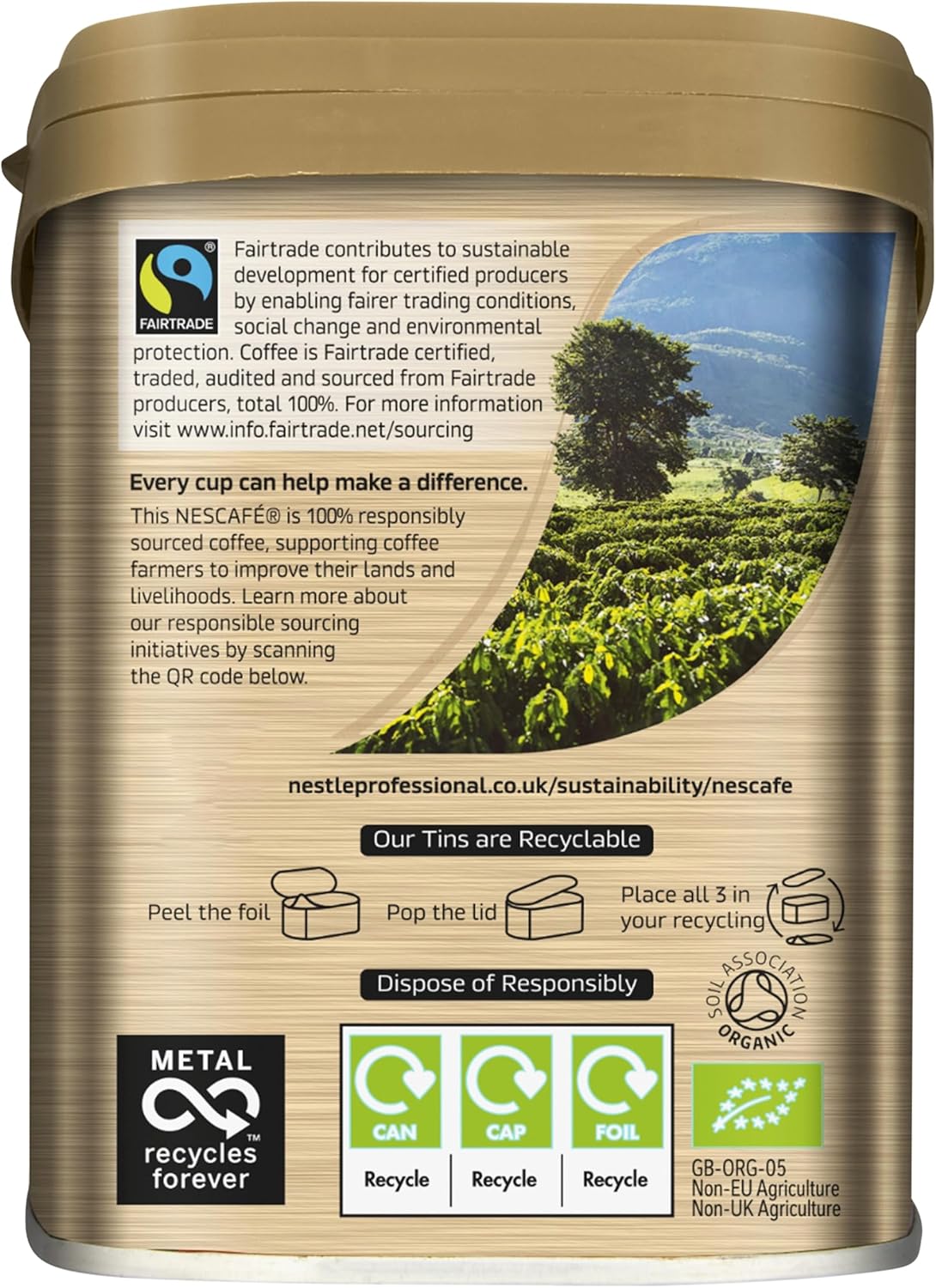 NESCAFÉ Organic Fairtrade Instant Partners Blend Coffee 500g Tin - Free Shipping Worldwide