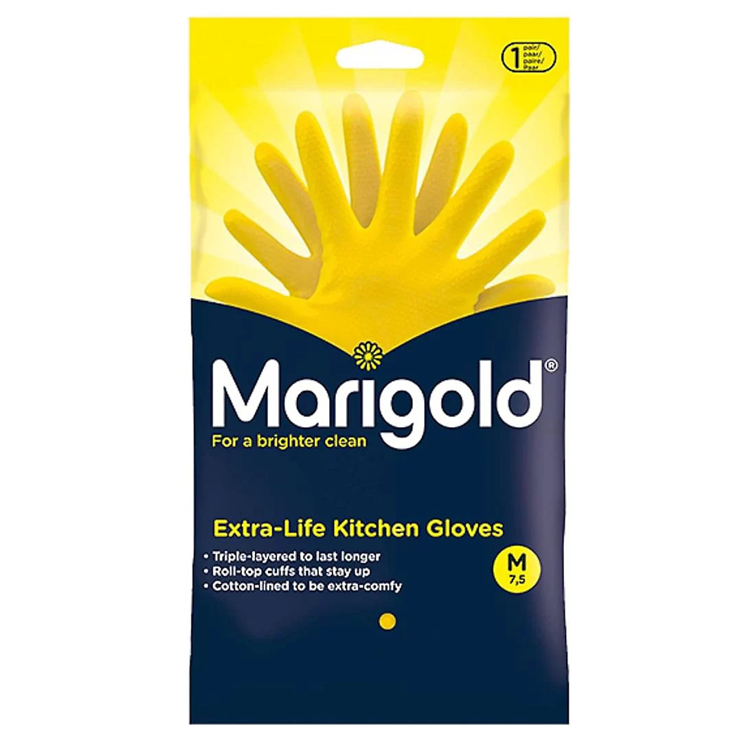 MARIGOLD Extra Life kitchen Glove, Medium Size (Pack of 3) - Free Shipping Worldwide