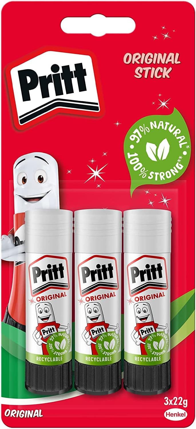 Pritt Stick Glue Stick 22g (Pack of 3); Free Shipping Worldwide