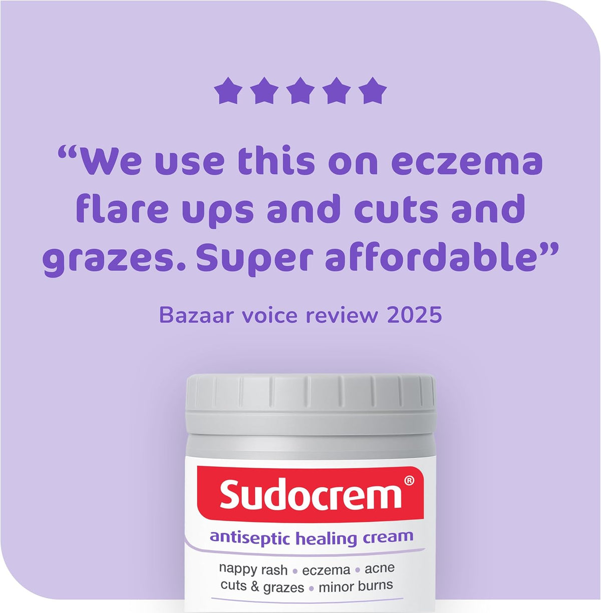 Sudocrem Antiseptic Healing Cream, Zinc Oxide Cream for Nappy Rash, Eczema, Acne, and Minor Burns, 125g (Pack of 1); Free Shipping Worldwide - Free Shipping Worldwide