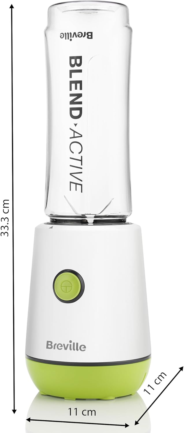 Breville Blend Active Personal Blender & Smoothie Maker | 350W | 2 Portable Blend Active Bottles (600ml) | Leak Proof Lids | White & Green - Free Shipping Worldwide