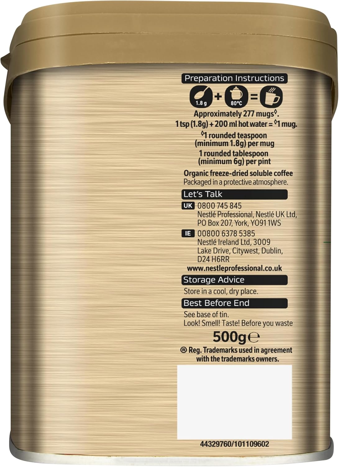 NESCAFÉ Organic Fairtrade Instant Partners Blend Coffee 500g Tin - Free Shipping Worldwide