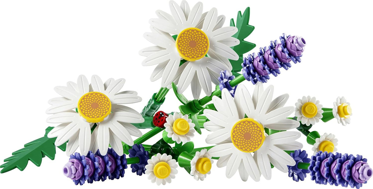 LEGO Botanicals Daisies - Artificial Flower Bouquet w/Faux Daisies & Lavender - DIY Kids' Bedroom Decor - Birthday Gift for 9+ Year Old Girls & Adult Flower Lovers - Free Shipping Worldwide