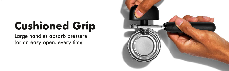 OXO Good Grips Soft Handled Tin Opener, Black/Silver - Free Shipping Worldwide