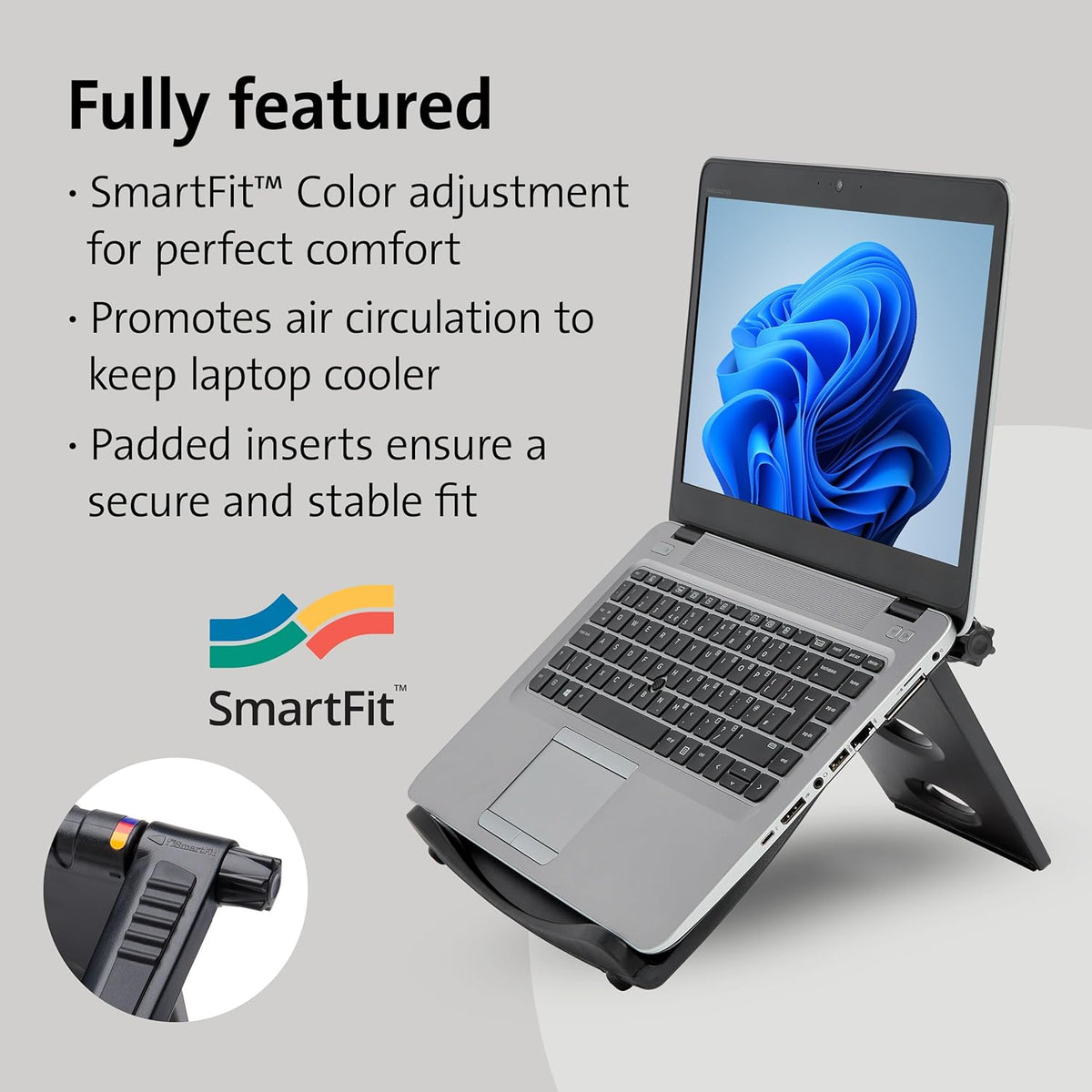 Kensington SmartFit Easy Riser Laptop Stand Grey - Free Shipping Worldwide