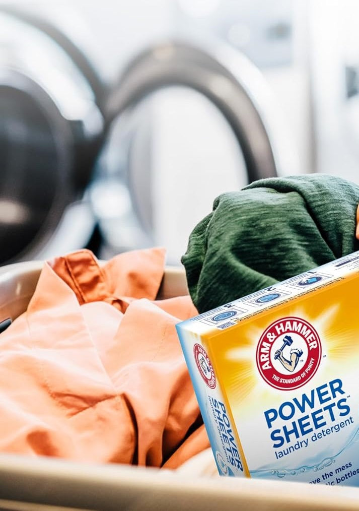 Arm and Hammer Power Sheets Laundry Detergent, Fresh Linen Laundry Sheets 50ct, up to 100 Small Loads, Ultraconcentrated Washing Detergent for deep clean, Laundry Detergent Sheets for Washing Machine | Free Shipping Worldwide