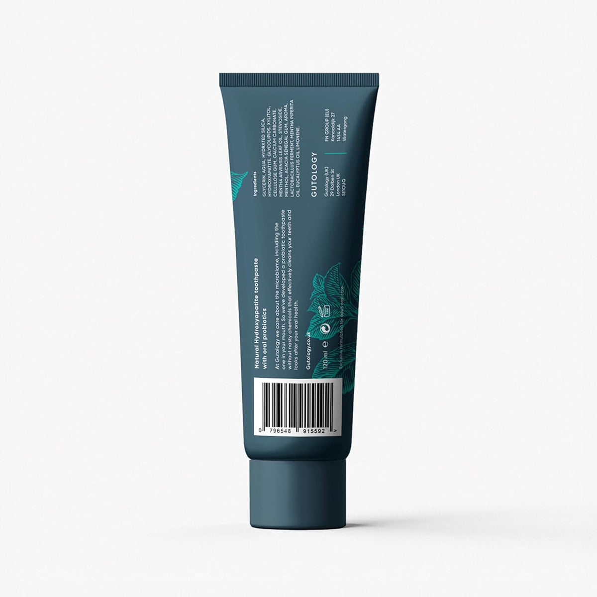 Gutology Natural Probiotic Hydroxyapatite Toothpaste 120ml Fluoride Free Toothpaste Remineralising Enamel Repair Suitable for Adults & Children Helps Sensitive Teeth Whitening - Wild Mint Flavour - Free Shipping Worldwide